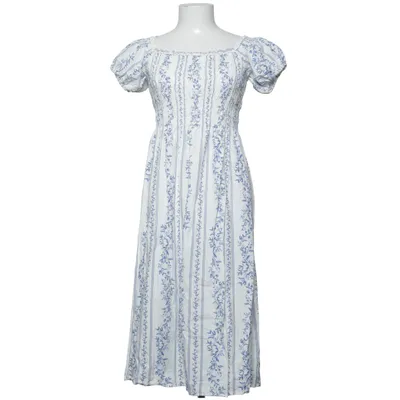 Kjole (Hvid, Blå) fra H&M Viscose, Bomuld
