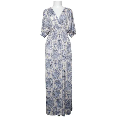 Maxi jurk (Blauw, Wit, Goud) van Leana Mode Elastaan, Polyester