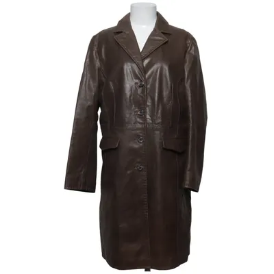 Veste longue en cuir (Like new, vintage, brown.) de Ann Llewellyn Cuir