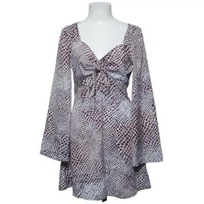 Jurk (Wit, Blauw, Bruin) van Wednesday's Girl Polyester