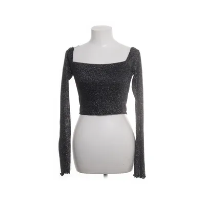 Crop top (Svart, Silverfärgad) från C'est Normal Elastan, Metallfiber, Nylon, Viskos