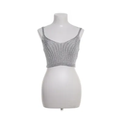 Crop top (Sølv) fra Bershka Polyester, Polyamid