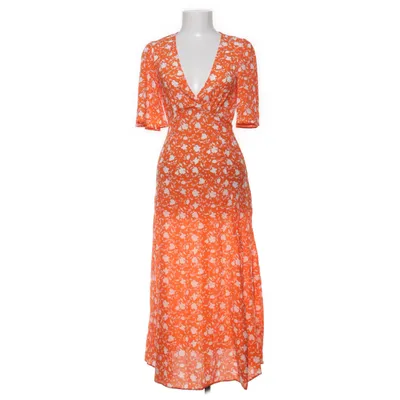 Maxikjole (Orange, Hvid) fra ASOS Design Elastan, Polyester