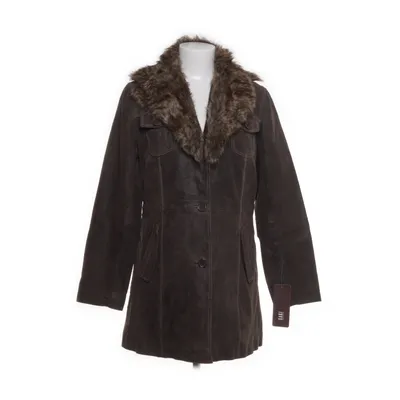 Leren jas (Bruin) van Saki Collection Polyester, Leer