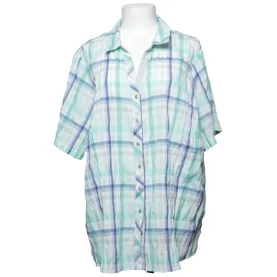 Korte mouwen shirt (Blauw, Wit, Turquoise) van Gina Laura Katoen, Elastaan, Polyester