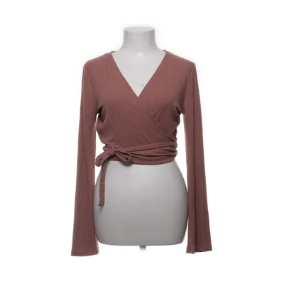 Wrap blouse (Ribbed Wrap Tie Top) from NA-KD Elastane, Polyester, Viscose