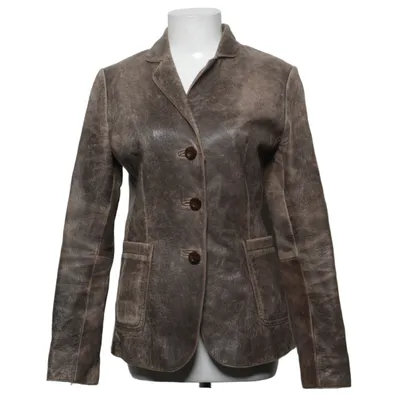 Leren blazer (Bruin) van Montgomery Leer, Polyester