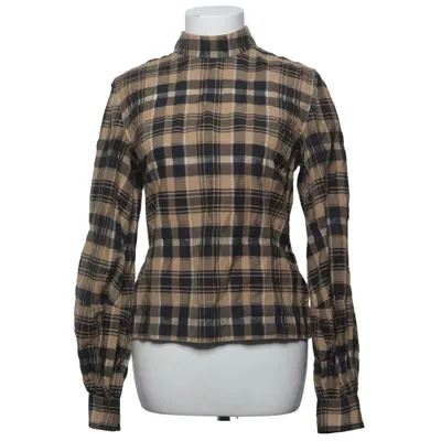 Blouse (Beige, Black) from Ganni Cotton, Polyamide, Polyester