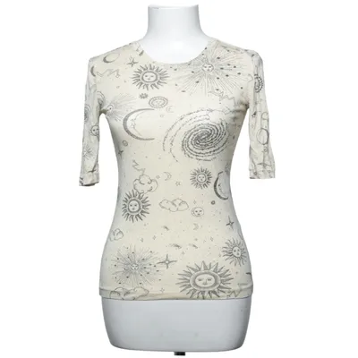 T-shirt (Beige, Sort) fra Ganni Lyocell
