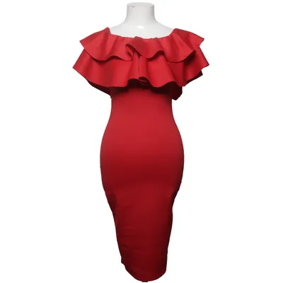 Robe (Rouge) de Boohoo Night Élasthane, Polyester