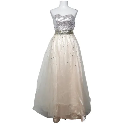 Evening gown (Beige, Silver)