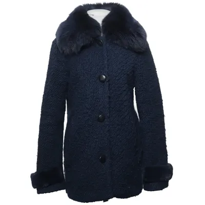 Manteau (Bleu) de Oh! by Kopenhagen Fur Polyester, Viscose, Laine