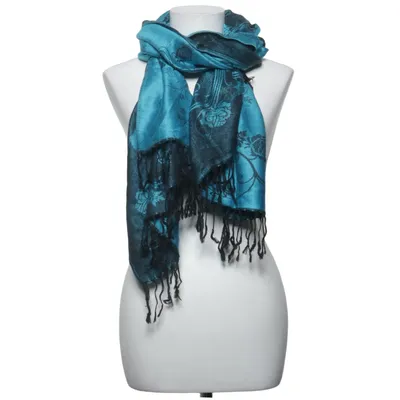 Écharpe (Bleu, Noir) Acrylique, Viscose