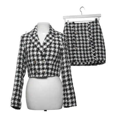 Jakkesæt med nederdel (Sort, Hvid) fra C&A Akryl, Polyester, Viscose