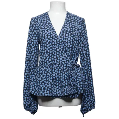 Wrap blouse (Blue, Black) from Carin Wester Polyester