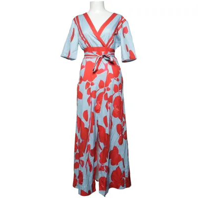 Omlottklänning (Blå, Röd, Flerfärgad) från Babara Mode Polyester