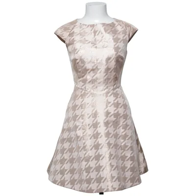 Dress (Beige, Gold) from Ted Baker Cotton, Elastane, Metallic fiber, Polyester