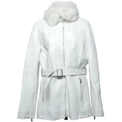 Leather coat (White) from Saki Puls Leather, Polyester