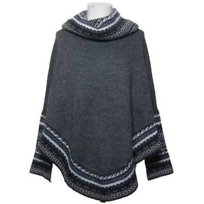 Poncho (Grau, Blau, Weiß) von Alpaca