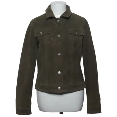 Leather jacket (Green) from Fornarina Polyester, Suede