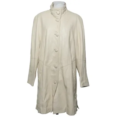 Veste longue en cuir (Beige) de Your Sixth Sense Cuir