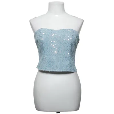 Tube top (Blue) from Boohoo Cotton, Viscose