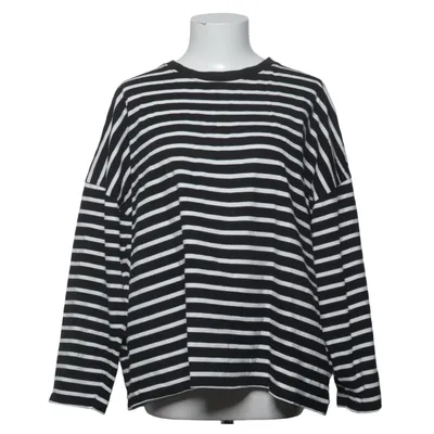 Langærmet t-shirt (Sort, Hvid) fra KappAhl Bomuld