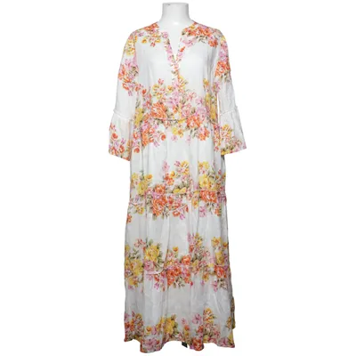 Robe longue (Blanc, Multicolore) de Mrs & Hugs Coton, Lin