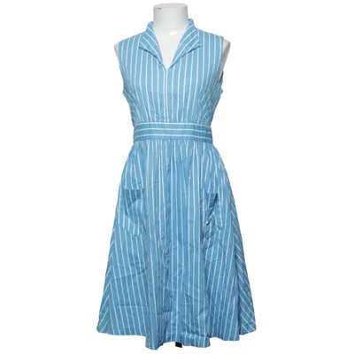 Skjortklänning (Blå, Vit) från Lindy Bop Bomull, Elastan, Polyester
