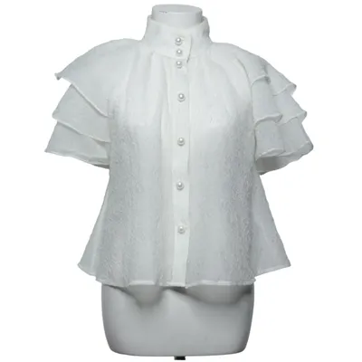 Top (Wit) van Custommade Katoen, Elastaan, Polyester, Zijde, Viscose
