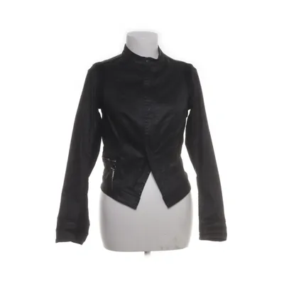 Leren jack (Zwart) van Raw Polyester, Elastaan, Leer, Katoen