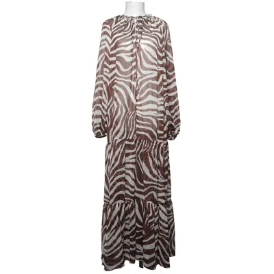 Maxi jurk (Bruin, Wit) van Gina Tricot Polyester