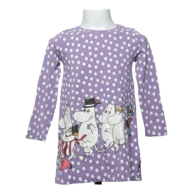 Jurk (Lila, Wit, Meerkleurig) van Moomin by Lindex Katoen, Elastaan