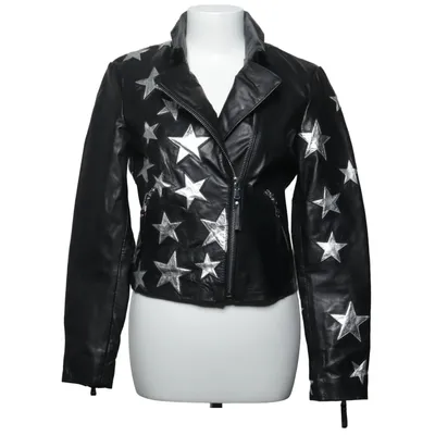 Bikerjacke (Schwarz, Silber) von Be Edgy Baumwolle, Elasthan, Leder