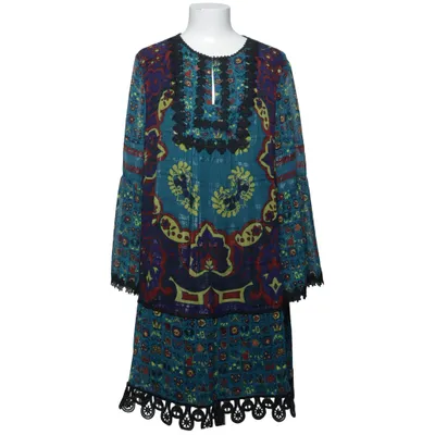 Robe (Bleu, Multicolore) de Anna Sui Nylon, Polyester, Soie