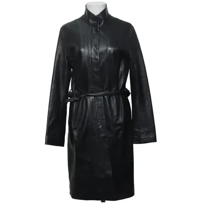Läderkappa (Color black, like new, good quality leather coat.) från Next Skinn
