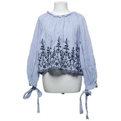 Blouse (Bleu, Blanc) de Zara Trafaluc Collection Coton, Polyester