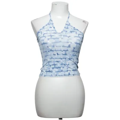 Halterneck top (Blå, Hvid) fra Naked Eyes Elastan, Polyester