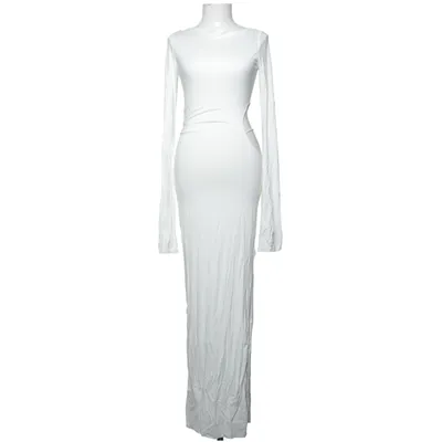 Maxi jurk (Wit) van MANURÍ Elastaan, Viscose