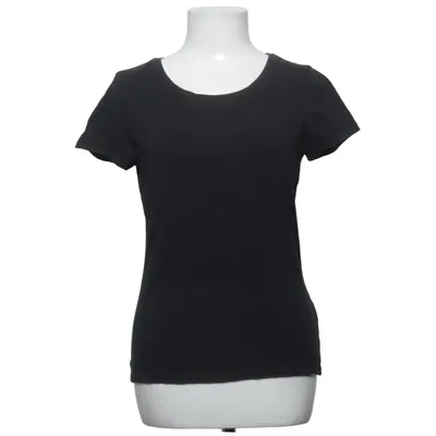 T-shirt (Zwart) van Turnover Katoen, Elastaan