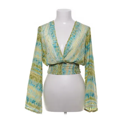 Blus (Grön, Blå, Gul) Polyester, Silke
