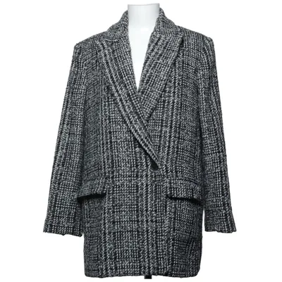 Coat (Black, White, Multicolored) from Mango