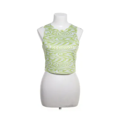 Crop top (White, Green) from Lovito Elastane, Polyester