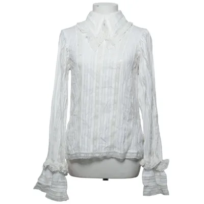 Bluse (Weiß) von H&M Studio Baumwolle, Polyester, Viskose