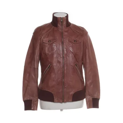 Läderjacka (Brun) från EDC by ESPRIT Skinn, Polyester, Bomull, Elastan