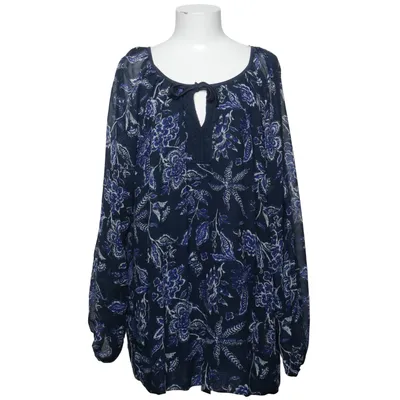 Blus (Blå, Vit) från Plus Size Polyester