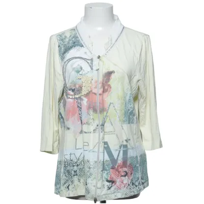 Haut (Jaune, Multicolore) de Crisca Coton, Élasthane, Viscose