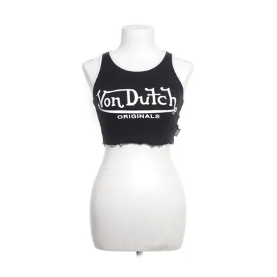 Crop top (Zwart) van Von Dutch Katoen, Elastaan