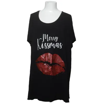 T-shirt (Zwart, Rood, Wit) van Yours Elastaan, Viscose