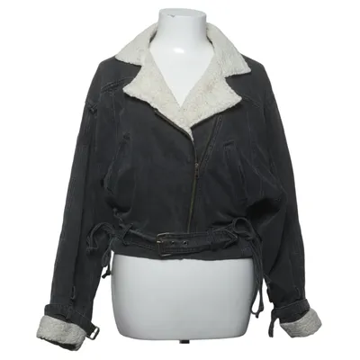 Veste en jeans fourrée (Noir) de Zara Basic Dept Coton